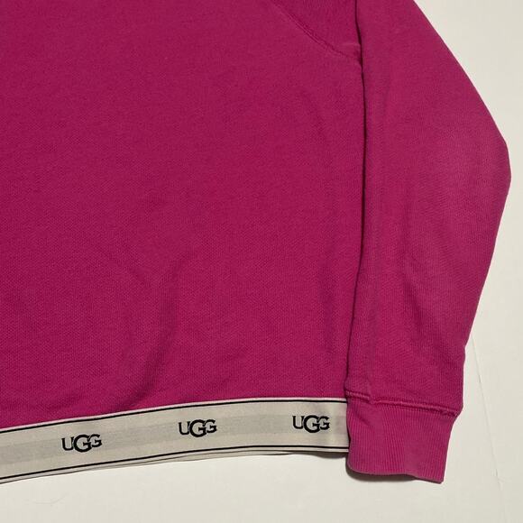 UGG Women’s Pink Nena French Terry Logo Waistband Crewneck Sweatshirt Size Small - Picture 2 of 9